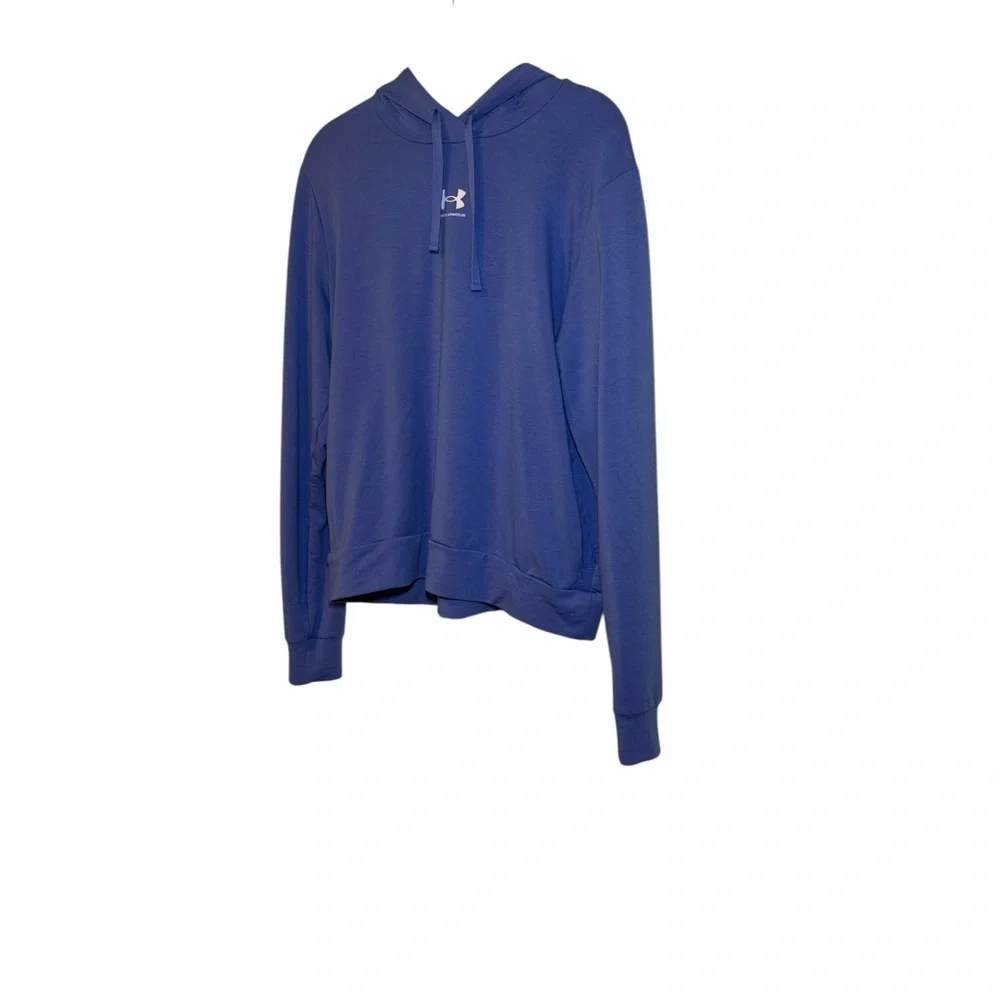 Under Armour Woman’s Rival Terry Hooded Sweatshirt Size Medium in Baja Blue - Picture 3 of 6